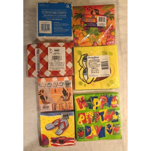 NOS Party Napkins SpongeBob Tiki Hula Birthday Girl SquarePants Paper Lot Funny - Picture 6 of 8